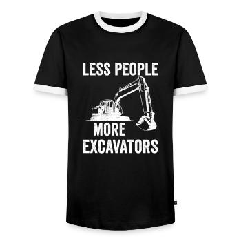 Bagger Baustelle Baggerfahrer Baggern Geschenk - Männer Kontrast-T-Shirt - Schwarz/Weiß - Vorne - AI Model Female 172 light (172cm) & AI Model Male 178 light (178cm)