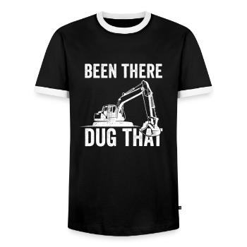 Excavatrice Chantier Excavatrice Conducteur d’excavatrice Cadeau - T-shirt contrasté Homme - noir/blanc - Devant - AI Model Female 172 light (172cm) & AI Model Male 178 light (178cm)