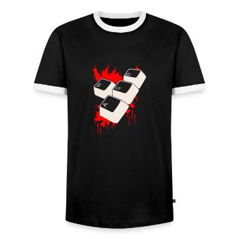 Bloody Gamer WASD - Männer Kontrast-T-Shirt - Schwarz/Weiß - Vorne - AI Model Female 172 light (172cm) & AI Model Male 178 light (178cm)