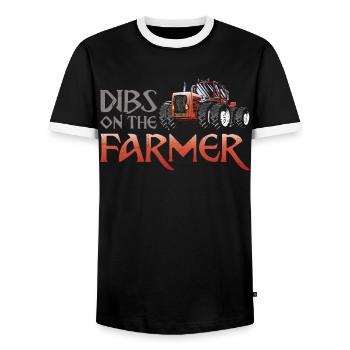 Farming Farmer Girl Vintage - Männer Kontrast-T-Shirt - Schwarz/Weiß - Vorne - AI Model Female 172 light (172cm) & AI Model Male 178 light (178cm)