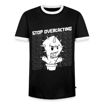 Jardin de cactus - T-shirt contrasté Homme - noir/blanc - Devant - AI Model Female 172 light (172cm) & AI Model Male 178 light (178cm)