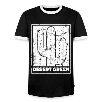 Jardin de cactus - T-shirt contrasté Homme - noir/blanc - Devant - AI Model Female 172 light (172cm) & AI Model Male 178 light (178cm)