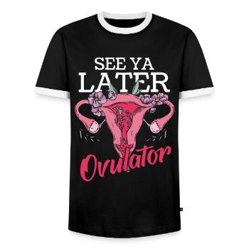 Hysterectomy - Men's Ringer Shirt - black/white - Front - AI Model Female 172 light (172cm) & AI Model Male 178 light (178cm)