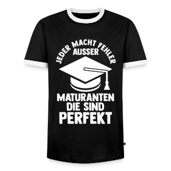 Maturant Schulabschluss Matura - Männer Kontrast-T-Shirt - Schwarz/Weiß - Vorne - AI Model Female 172 light (172cm) & AI Model Male 178 light (178cm)