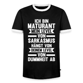 Maturant Schulabschluss Matura - Männer Kontrast-T-Shirt - Schwarz/Weiß - Vorne - AI Model Female 172 light (172cm) & AI Model Male 178 light (178cm)