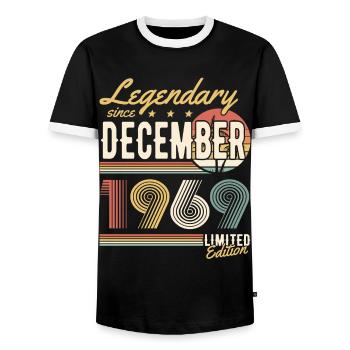 Legendary Since December 1969 Limited Edition - Männer Kontrast-T-Shirt - Schwarz/Weiß - Vorne - AI Model Female 172 light (172cm) & AI Model Male 178 light (178cm)