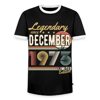 Légendaire depuis décembre 1973 Edition Limitée - T-shirt contrasté Homme - noir/blanc - Devant - AI Model Female 172 light (172cm) & AI Model Male 178 light (178cm)
