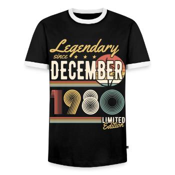 Légendaire depuis décembre 1980 Edition Limitée - T-shirt contrasté Homme - noir/blanc - Devant - AI Model Female 172 light (172cm) & AI Model Male 178 light (178cm)