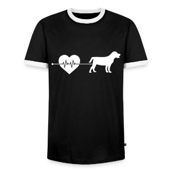 Battements de cœur de chien - T-shirt contrasté Homme - noir/blanc - Devant - AI Model Female 172 light (172cm) & AI Model Male 178 light (178cm)