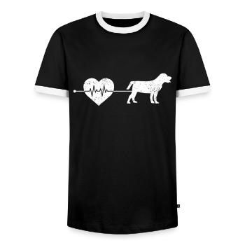 Battements de cœur de chien - T-shirt contrasté Homme - noir/blanc - Devant - AI Model Female 172 light (172cm) & AI Model Male 178 light (178cm)