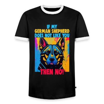 Hunde Deutscher Schäfer Hundeliebhaber - Männer Kontrast-T-Shirt - Schwarz/Weiß - Vorne - AI Model Female 172 light (172cm) & AI Model Male 178 light (178cm)