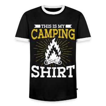 Camping Geschenk Lustiger Spruch für Camper - Männer Kontrast-T-Shirt - Schwarz/Weiß - Vorne - AI Model Female 172 light (172cm) & AI Model Male 178 light (178cm)