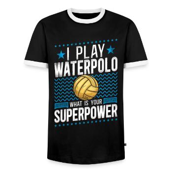 Water Polo Vintage I Play Water - Männer Kontrast-T-Shirt - Schwarz/Weiß - Vorne - AI Model Female 172 light (172cm) & AI Model Male 178 light (178cm)