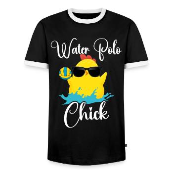 Water Polo Chicken Girl Water Polo - Männer Kontrast-T-Shirt - Schwarz/Weiß - Vorne - AI Model Female 172 light (172cm) & AI Model Male 178 light (178cm)