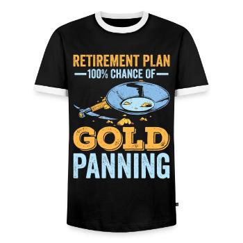 Drôles de panneurs d’or chercheurs d’or chercheurs d’or excavatrices - T-shirt contrasté Homme - noir/blanc - Devant - AI Model Female 172 light (172cm) & AI Model Male 178 light (178cm)