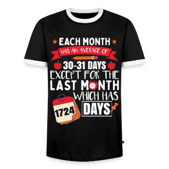 Funny School Teacher Teaching - Men's Ringer Shirt - black/white - Front - AI Model Female 172 light (172cm) & AI Model Male 178 light (178cm)