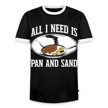 Lustiges Goldwaschen Goldsucher Alles was ich brau - Männer Kontrast-T-Shirt - Schwarz/Weiß - Vorne - AI Model Female 172 light (172cm) & AI Model Male 178 light (178cm)