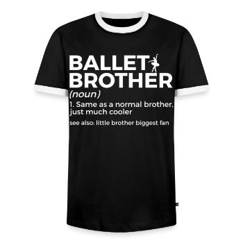 Ballet Tanzen - Männer Kontrast-T-Shirt - Schwarz/Weiß - Vorne - AI Model Female 172 light (172cm) & AI Model Male 178 light (178cm)