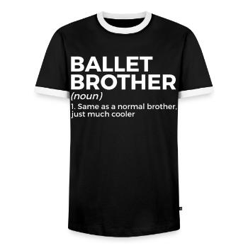 Ballet Tanzen - Männer Kontrast-T-Shirt - Schwarz/Weiß - Vorne - AI Model Female 172 light (172cm) & AI Model Male 178 light (178cm)
