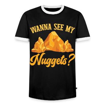 Funny Gold Panning Gold Prospectors Wanna See My N - Männer Kontrast-T-Shirt - Schwarz/Weiß - Vorne - AI Model Female 172 light (172cm) & AI Model Male 178 light (178cm)