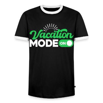 Vacation Mode On - Männer Kontrast-T-Shirt - Schwarz/Weiß - Vorne - AI Model Female 172 light (172cm) & AI Model Male 178 light (178cm)