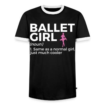 Ballet Tanzen - Männer Kontrast-T-Shirt - Schwarz/Weiß - Vorne - AI Model Female 172 light (172cm) & AI Model Male 178 light (178cm)
