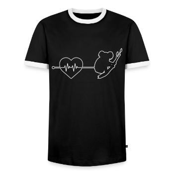 Koala heartbeat - Men's Ringer Shirt - black/white - Front - AI Model Female 172 light (172cm) & AI Model Male 178 light (178cm)