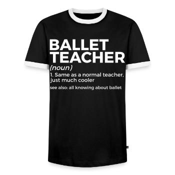 Ballet Tanzen - Männer Kontrast-T-Shirt - Schwarz/Weiß - Vorne - AI Model Female 172 light (172cm) & AI Model Male 178 light (178cm)