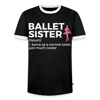 Ballet Tanzen - Männer Kontrast-T-Shirt - Schwarz/Weiß - Vorne - AI Model Female 172 light (172cm) & AI Model Male 178 light (178cm)