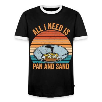 Lustiges Goldwaschen Goldsucher Alles was ich brau - Männer Kontrast-T-Shirt - Schwarz/Weiß - Vorne - AI Model Female 172 light (172cm) & AI Model Male 178 light (178cm)