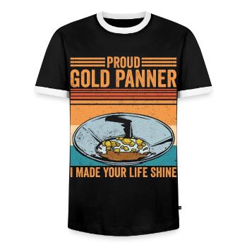 Drôles de panneurs d’or chercheurs d’or chercheurs d’or excavatrices - T-shirt contrasté Homme - noir/blanc - Devant - AI Model Female 172 light (172cm) & AI Model Male 178 light (178cm)