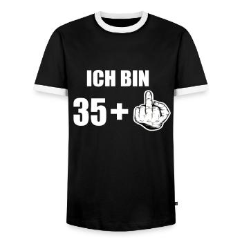 36 Geburtstag - Männer Kontrast-T-Shirt - Schwarz/Weiß - Vorne - AI Model Female 172 light (172cm) & AI Model Male 178 light (178cm)