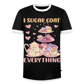 I Sugar Coat Everything Funny Baking - T-shirt contrasté Homme - noir/blanc - Devant - AI Model Female 172 light (172cm) & AI Model Male 178 light (178cm)