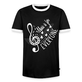 Music Teacher Music Teacher - Men's Ringer Shirt - black/white - Front - AI Model Female 172 light (172cm) & AI Model Male 178 light (178cm)