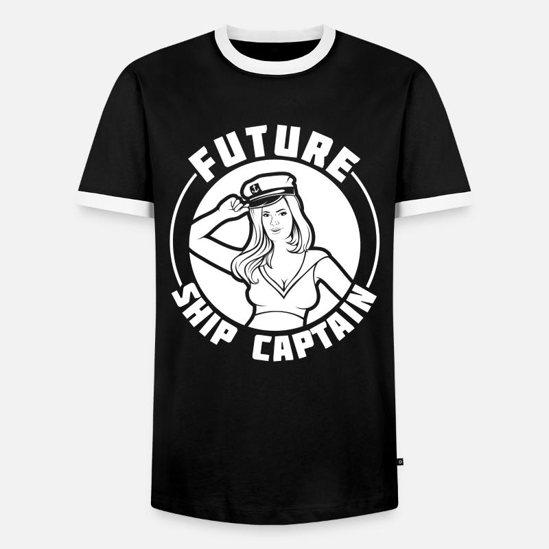 Sailing Sailboat - Men's Ringer Shirt - black/white