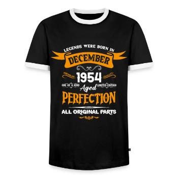 Legends Were Born In December 1954 - Männer Kontrast-T-Shirt - Schwarz/Weiß - Vorne - AI Model Female 172 light (172cm) & AI Model Male 178 light (178cm)