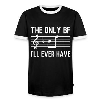 Pianiste Pianiste Musicien de piano - T-shirt contrasté Homme - noir/blanc - Devant - AI Model Female 172 light (172cm) & AI Model Male 178 light (178cm)