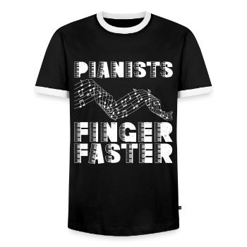 Pianists Finger Faster - Klavier Pianist - Männer Kontrast-T-Shirt - Schwarz/Weiß - Vorne - AI Model Female 172 light (172cm) & AI Model Male 178 light (178cm)