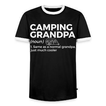 Camping Camping Camping-car - T-shirt contrasté Homme - noir/blanc - Devant - AI Model Female 172 light (172cm) & AI Model Male 178 light (178cm)