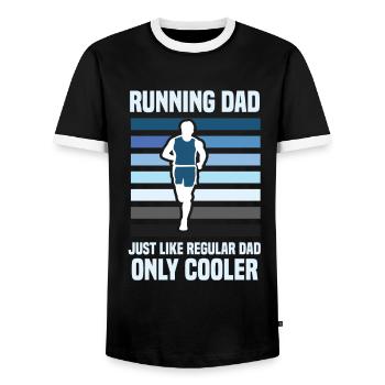 jogging jogger course course marathon en cours d'exécution - T-shirt contrasté Homme - noir/blanc - Devant - AI Model Female 172 light (172cm) & AI Model Male 178 light (178cm)