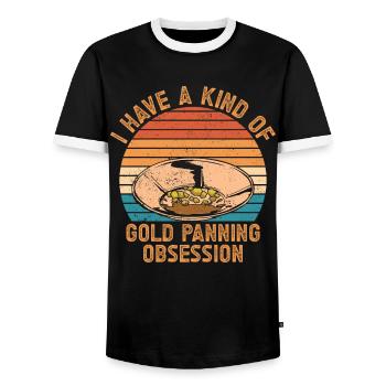 Drôles de panneurs d’or chercheurs d’or chercheurs d’or excavatrices - T-shirt contrasté Homme - noir/blanc - Devant - AI Model Female 172 light (172cm) & AI Model Male 178 light (178cm)