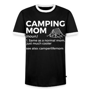 Camping Zelten Wohnmobil - Männer Kontrast-T-Shirt - Schwarz/Weiß - Vorne - AI Model Female 172 light (172cm) & AI Model Male 178 light (178cm)