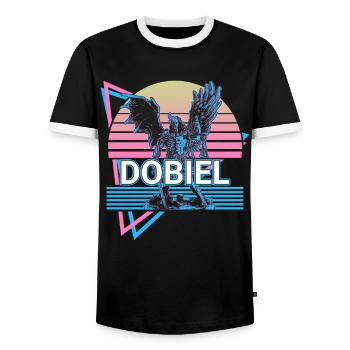 Dobiel Ange Gardien Vieux Perse Rétro - T-shirt contrasté Homme - noir/blanc - Devant - AI Model Female 172 light (172cm) & AI Model Male 178 light (178cm)