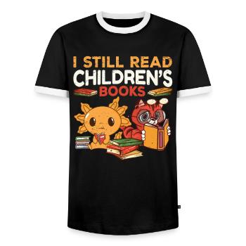 Enseignante au primaire Éducatrice de maternelle - T-shirt contrasté Homme - noir/blanc - Devant - AI Model Female 172 light (172cm) & AI Model Male 178 light (178cm)