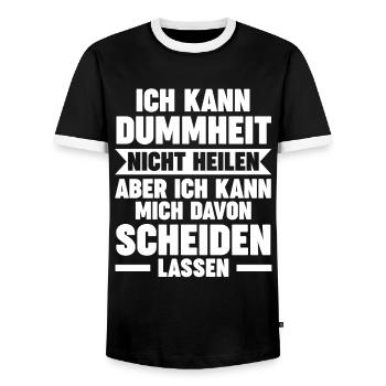 Scheidungsparty Geschieden Scheidung - Männer Kontrast-T-Shirt - Schwarz/Weiß - Vorne - AI Model Female 172 light (172cm) & AI Model Male 178 light (178cm)