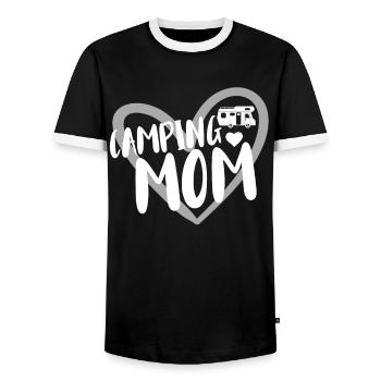 Camping Camping Camping-car - T-shirt contrasté Homme - noir/blanc - Devant - AI Model Female 172 light (172cm) & AI Model Male 178 light (178cm)