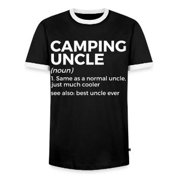Camping Camping Camping-car - T-shirt contrasté Homme - noir/blanc - Devant - AI Model Female 172 light (172cm) & AI Model Male 178 light (178cm)