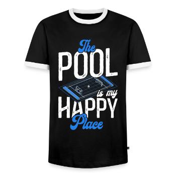Water Polo The Pool Is My Happy - Men's Ringer Shirt - black/white - Front - AI Model Female 172 light (172cm) & AI Model Male 178 light (178cm)