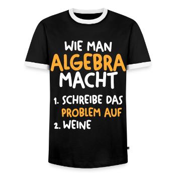 Mathematik Mathe Rechnen Algebra - Männer Kontrast-T-Shirt - Schwarz/Weiß - Vorne - AI Model Female 172 light (172cm) & AI Model Male 178 light (178cm)