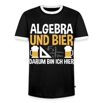 Mathematik Bier Mathe Rechnen Algebra - Männer Kontrast-T-Shirt - Schwarz/Weiß - Vorne - AI Model Female 172 light (172cm) & AI Model Male 178 light (178cm)
